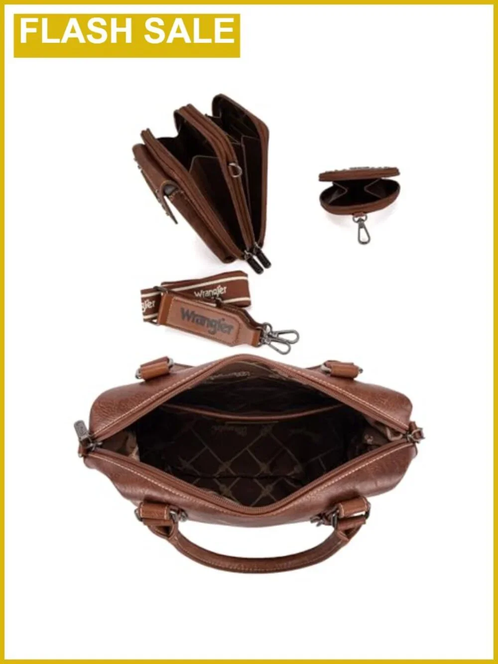 Vegan Leather 3-Piece Doctor Bag Set with Top Handle, Satchel, Cell Phone Bag &